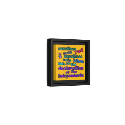 declaration of the independents - framed canvas art (yellow)