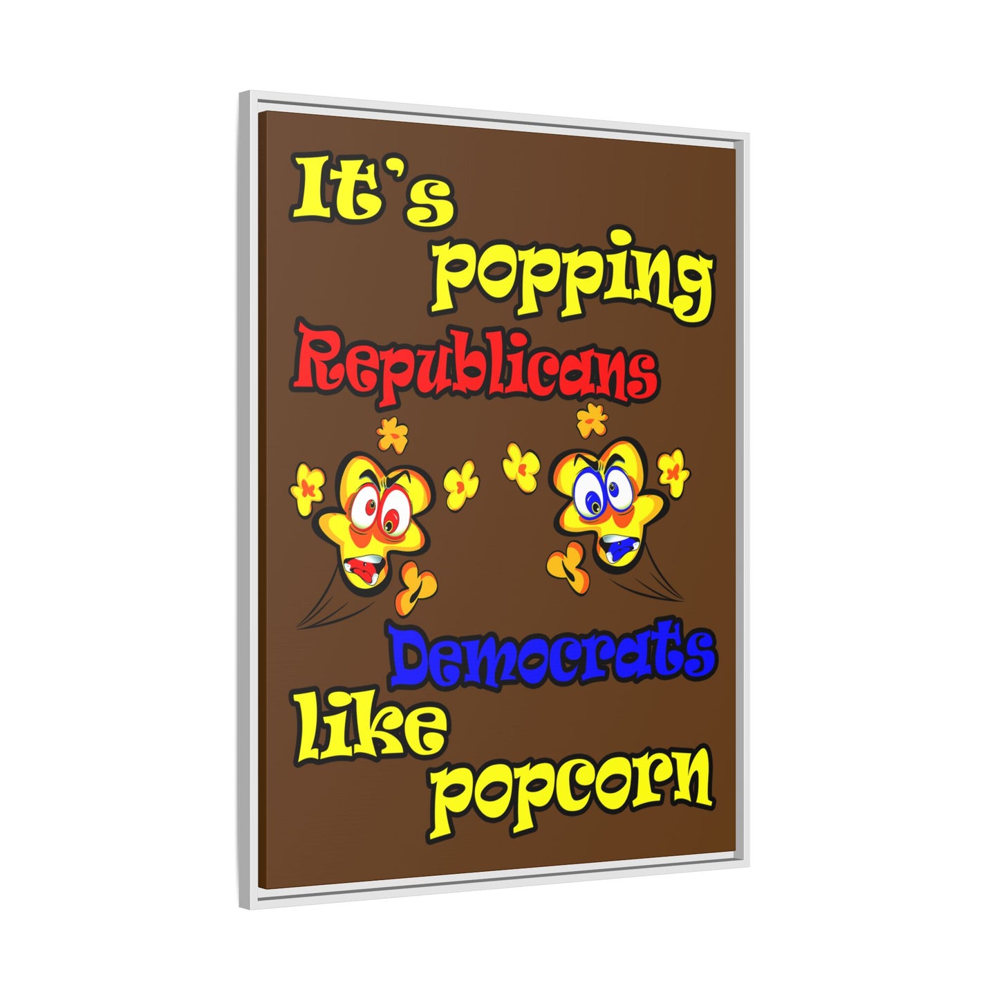 popping like popcorn - framed canvas art (brown)