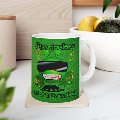 disc jockey - White Mug (green turf)