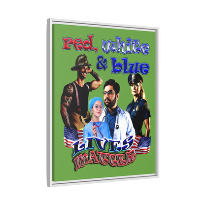 rw&b lives matter - framed canvas art (green)