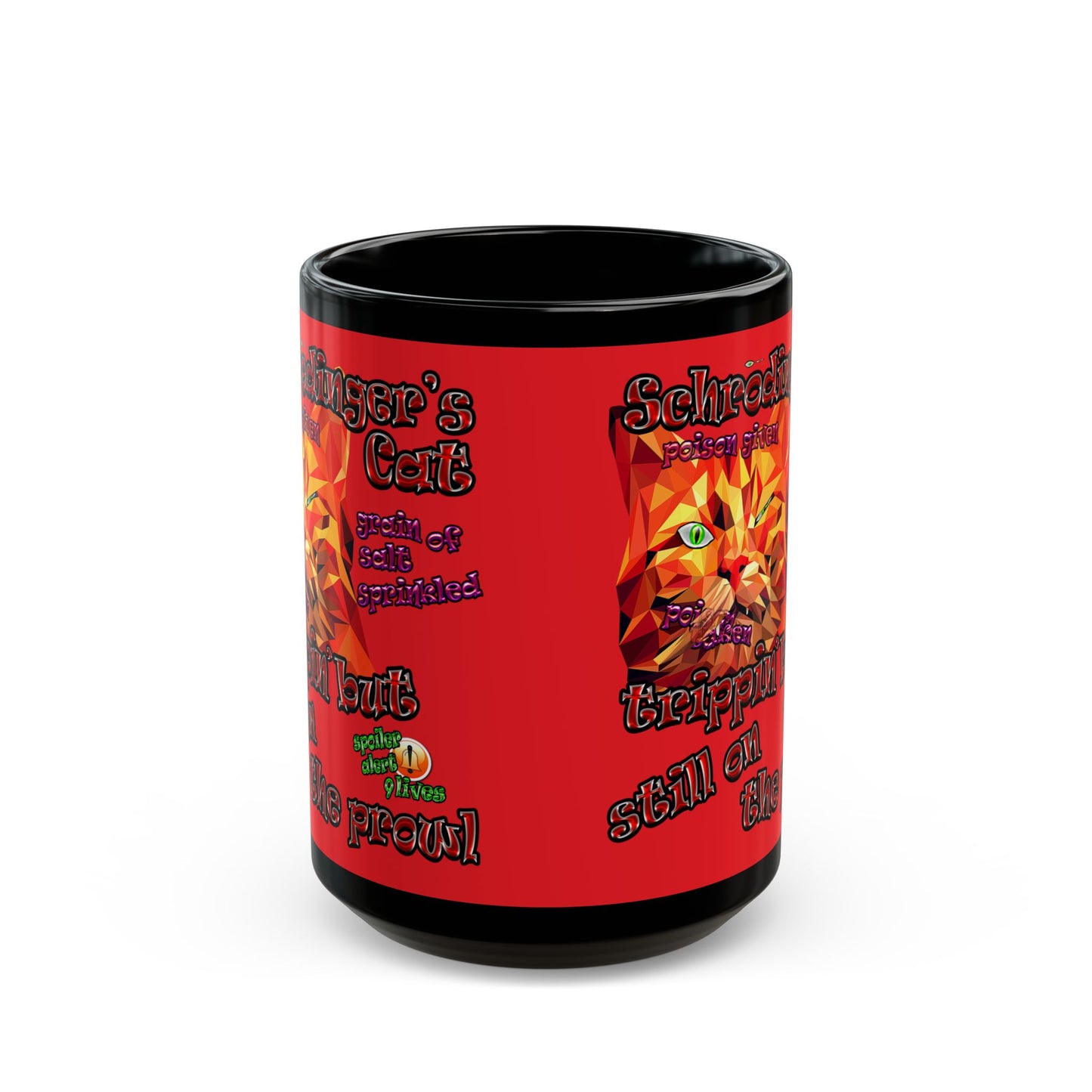 schrodinger's cat - Black Mug (red)