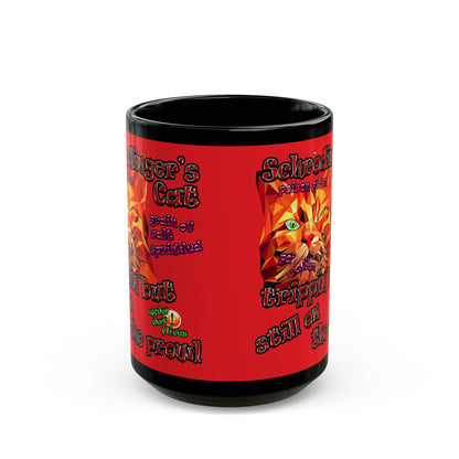 schrodinger's cat - Black Mug (red)