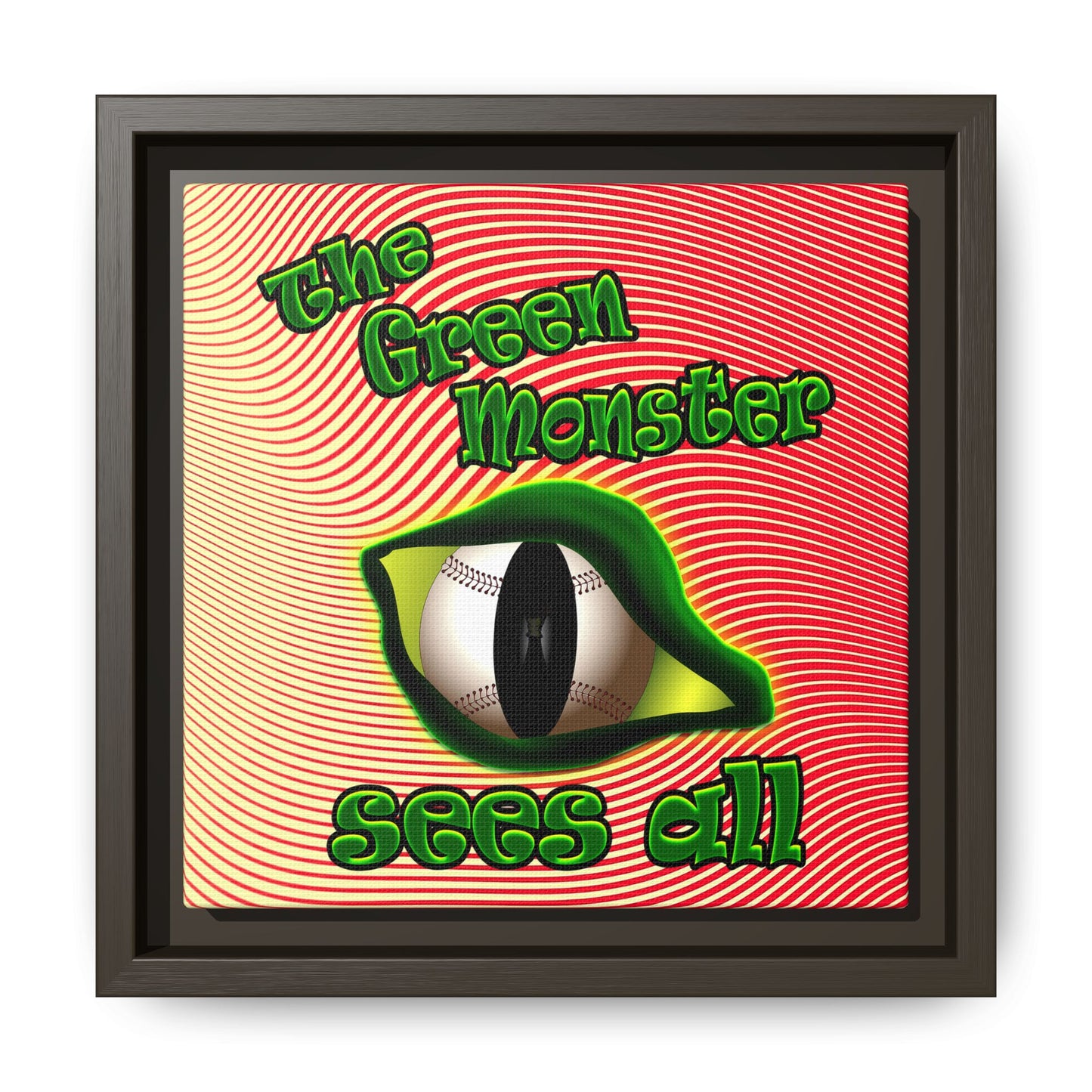 green monster - framed canvas art (yellow-orange wave)