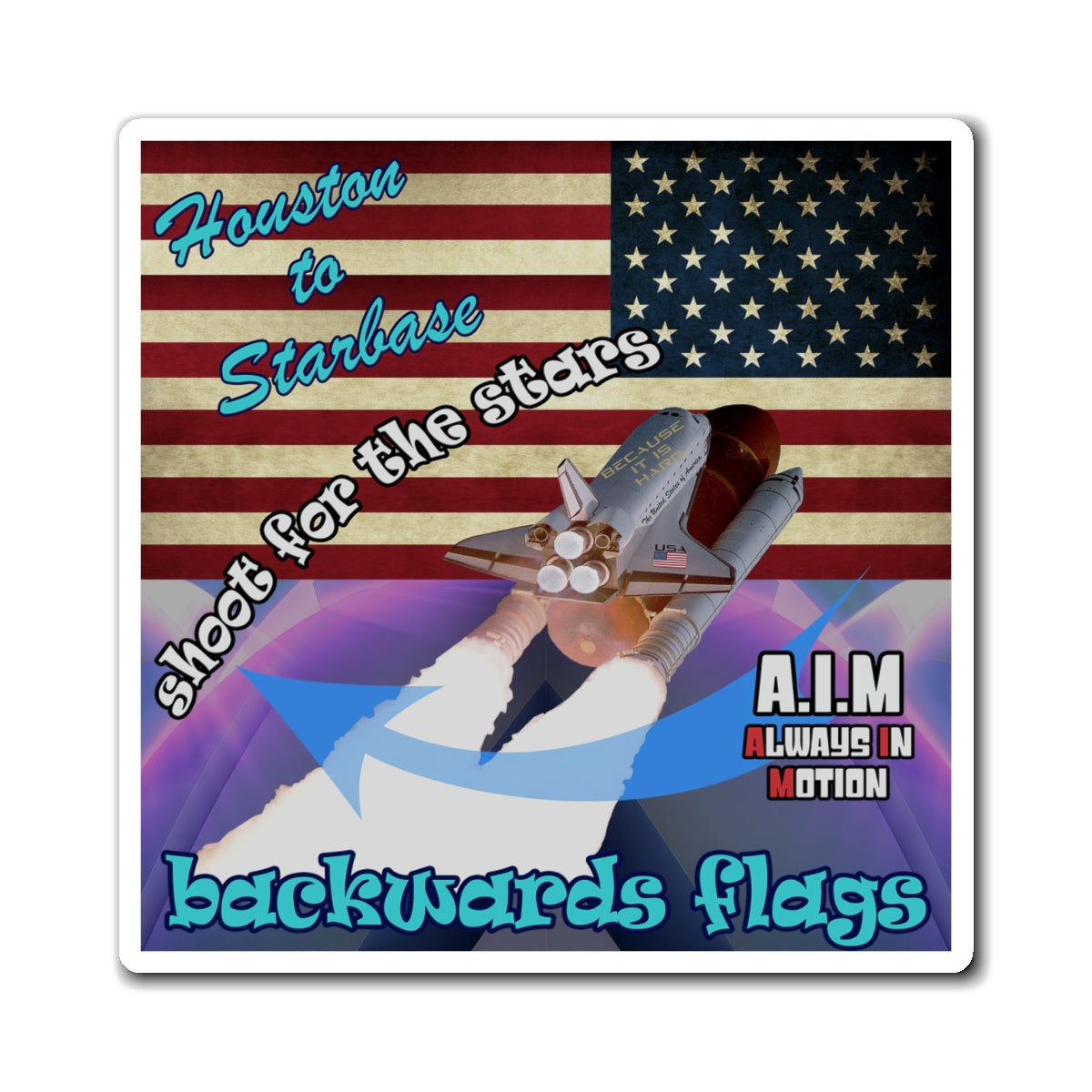 shoot for the stars - Magnets - (grey-pink wave)