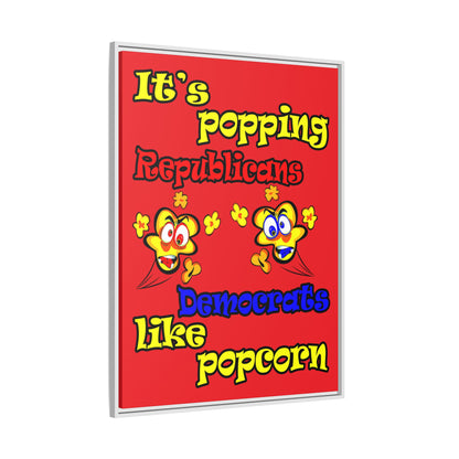 popping like popcorn - framed canvas art (red)