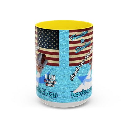 shoot for the stars - Accent Mug (faded blue)