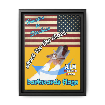 shoot for the stars - framed canvas art (yellow)