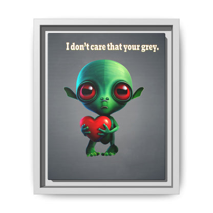 I don't care that your grey - framed canvas art (grey-light grey)