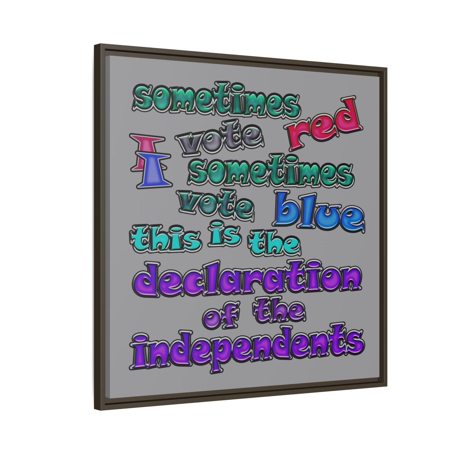 declaration of the independents - framed canvas art (grey)