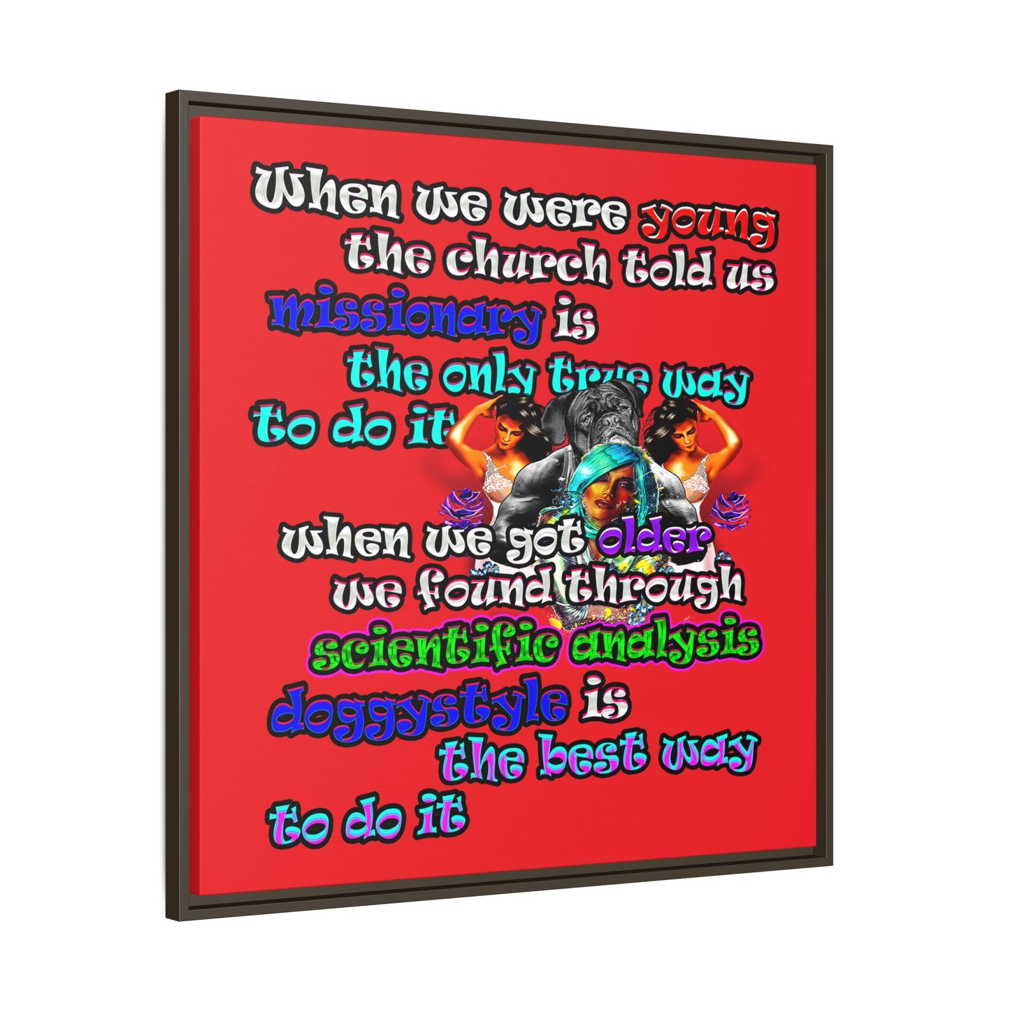 doggystyle - framed canvas art (red)
