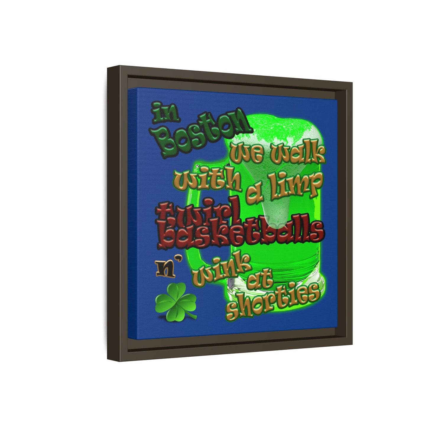 celtics logo - framed canvas art (dark blue)