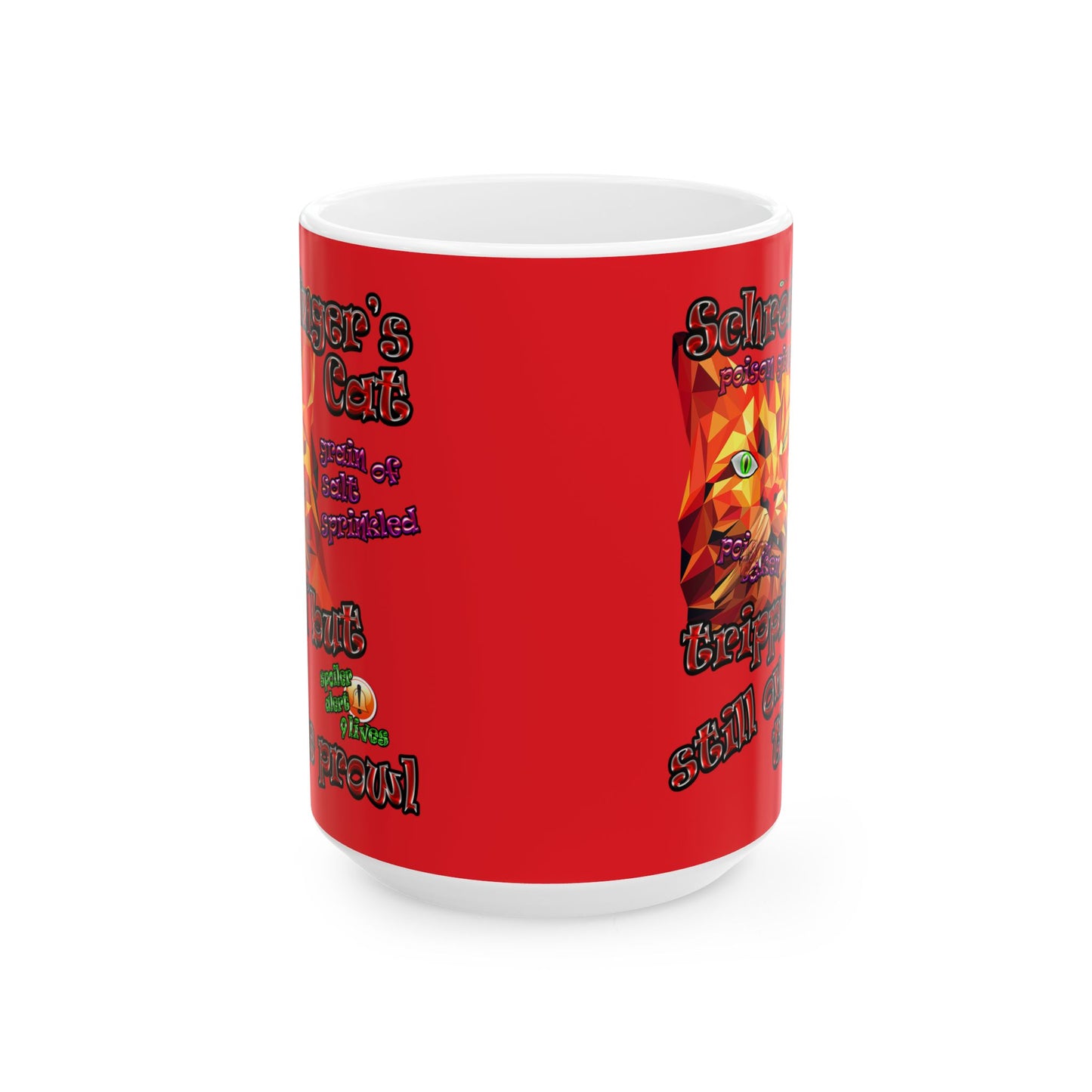 schrodinger's cat - White Mug (red)