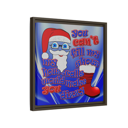 santa's shoes - framed canvas art (blue-white wave)