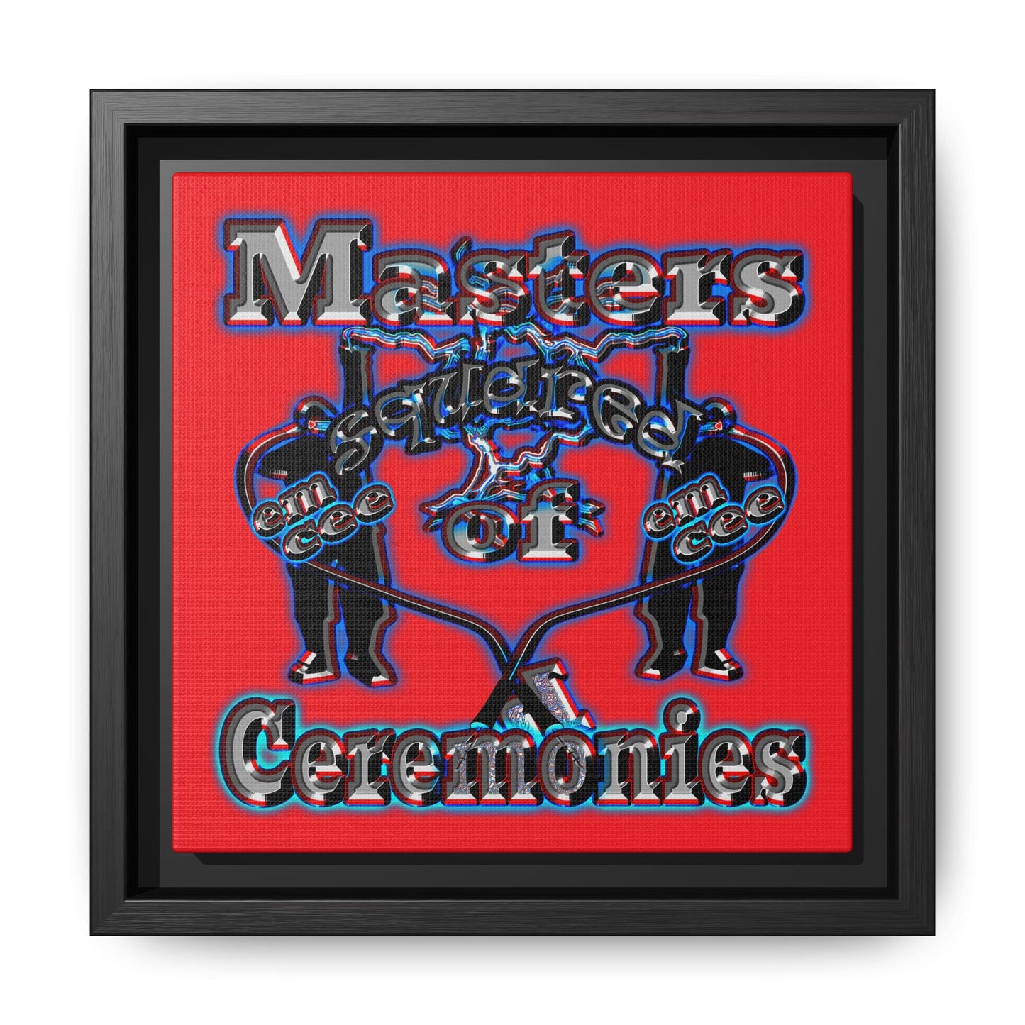 em cee squared - framed canvas art (red)