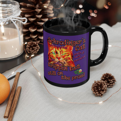 schrodinger's cat - Black Mug (purple)