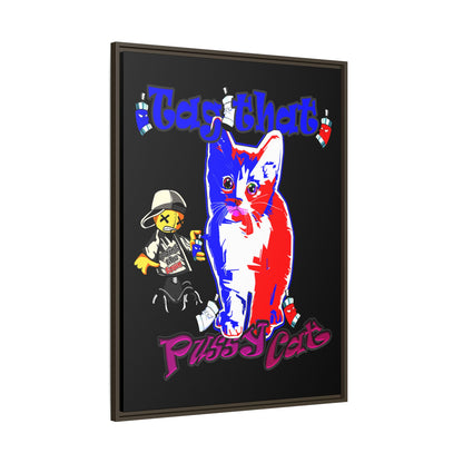 tag that - framed canvas art (black)