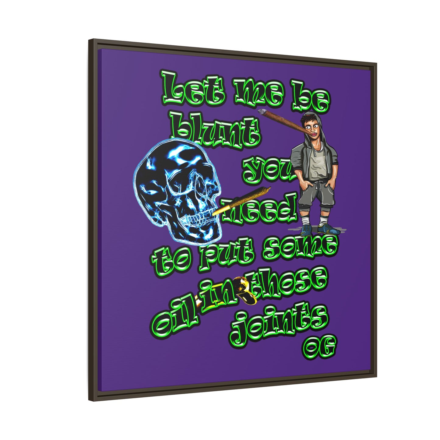 og - framed canvas art (purple)