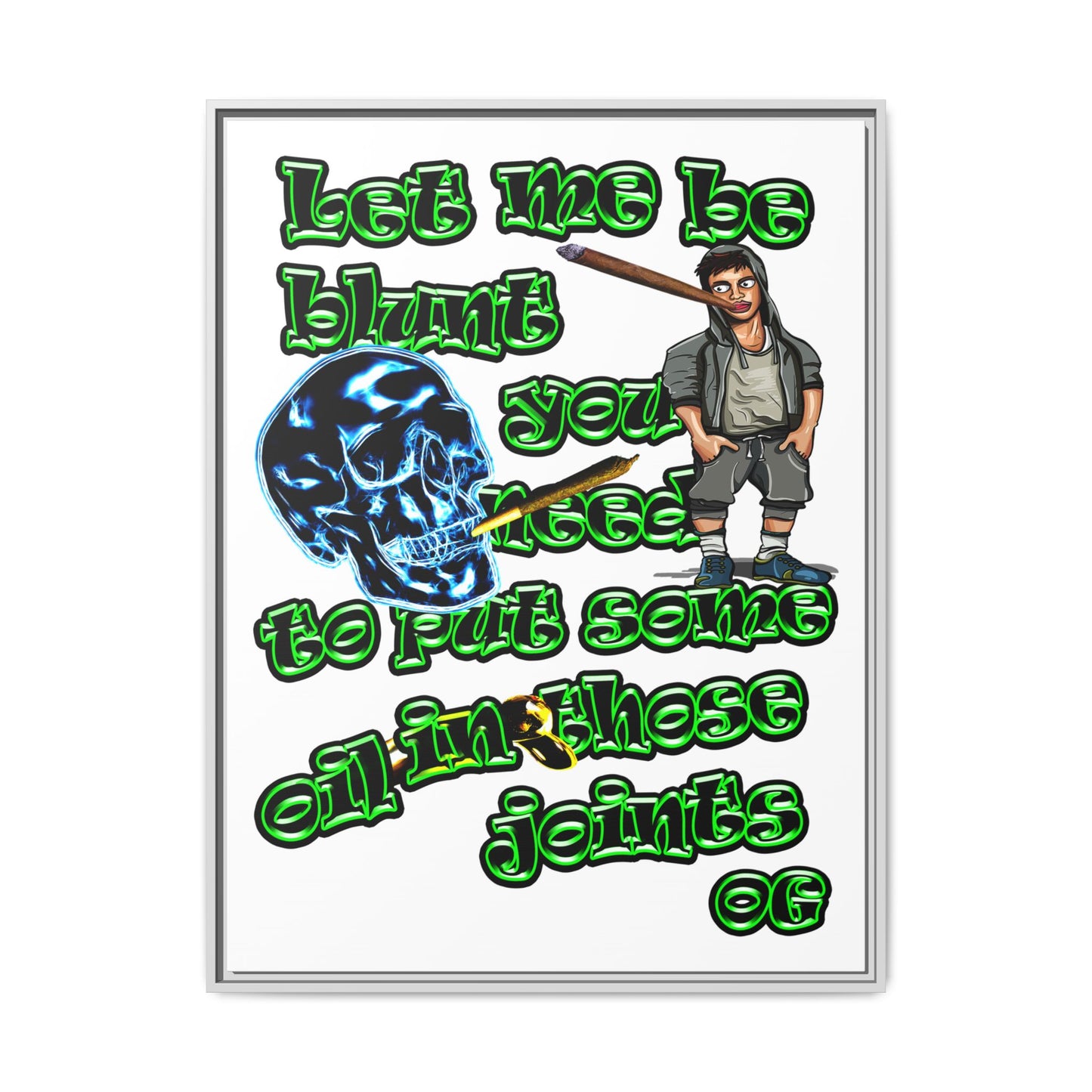 og - framed canvas art (white)