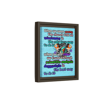 doggystyle - framed canvas art (faded blue)