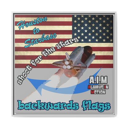 shoot for the stars - framed canvas art (light grey)