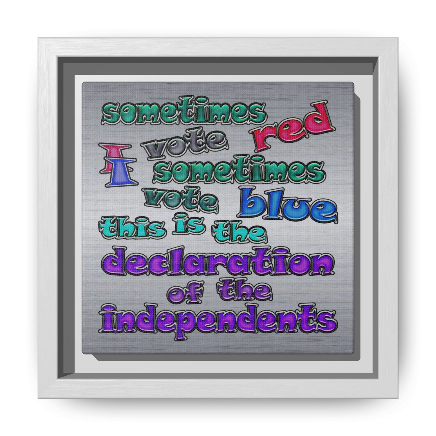 declaration of the independents - framed canvas art (brushed nickel)