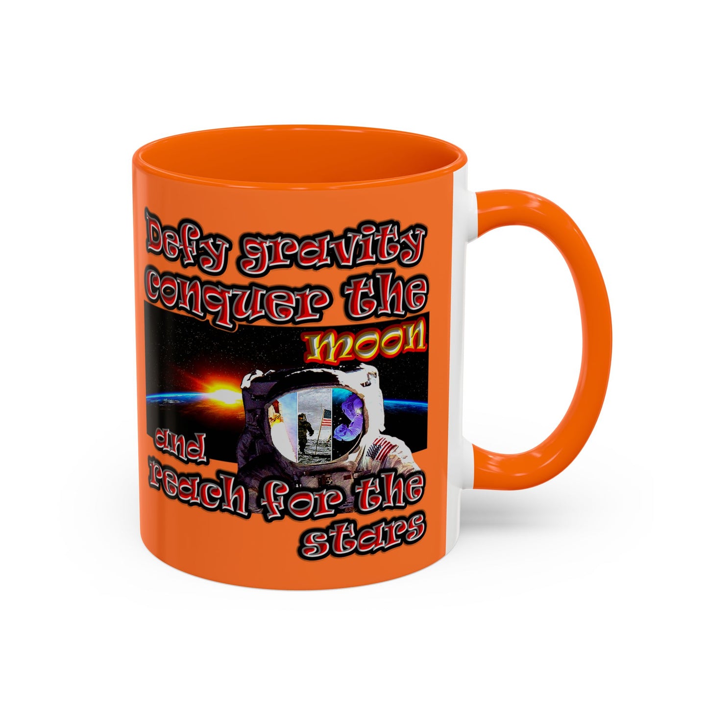 defy conquer reach - Accent Mug (crusta)