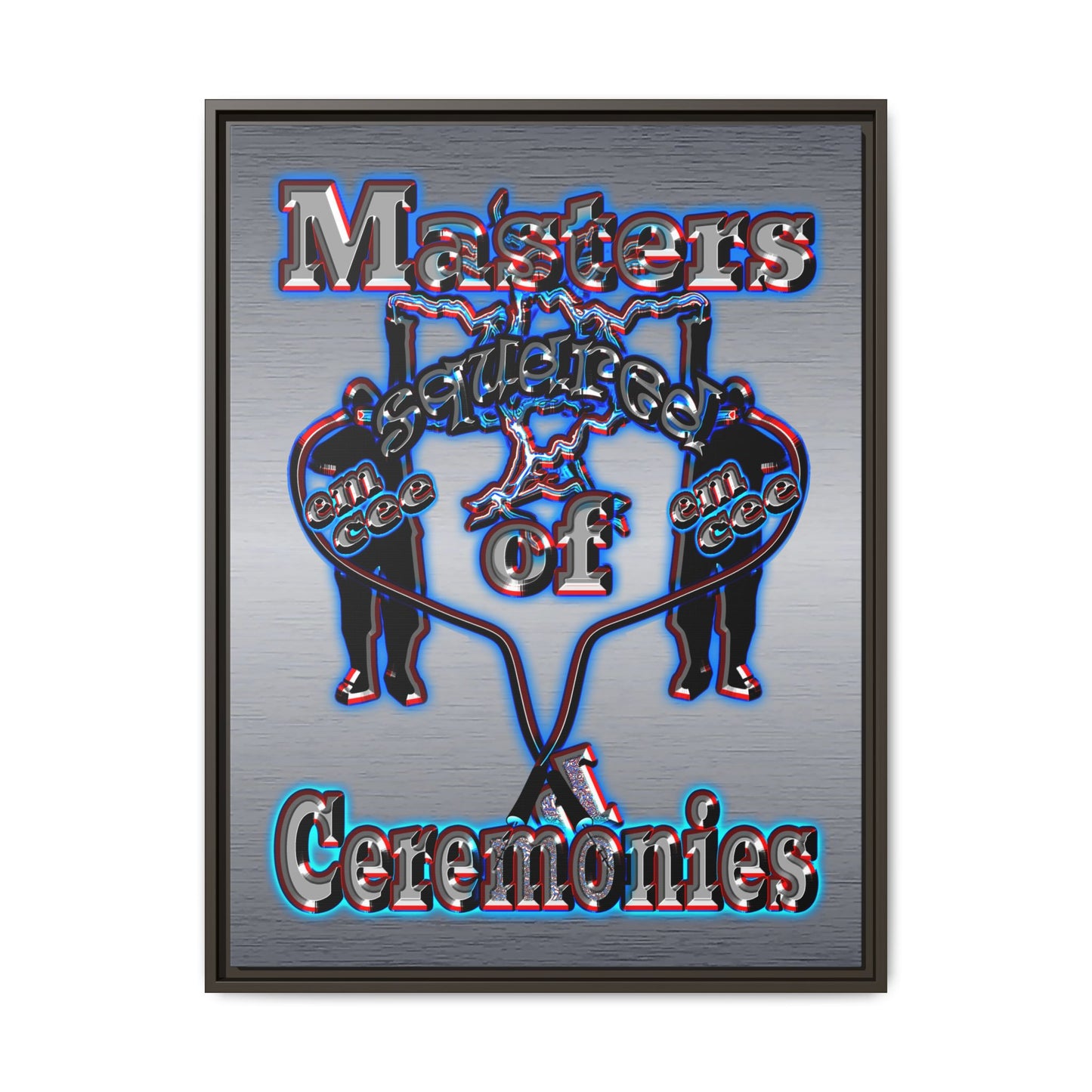em cee squared - framed canvas art (brushed nickel)