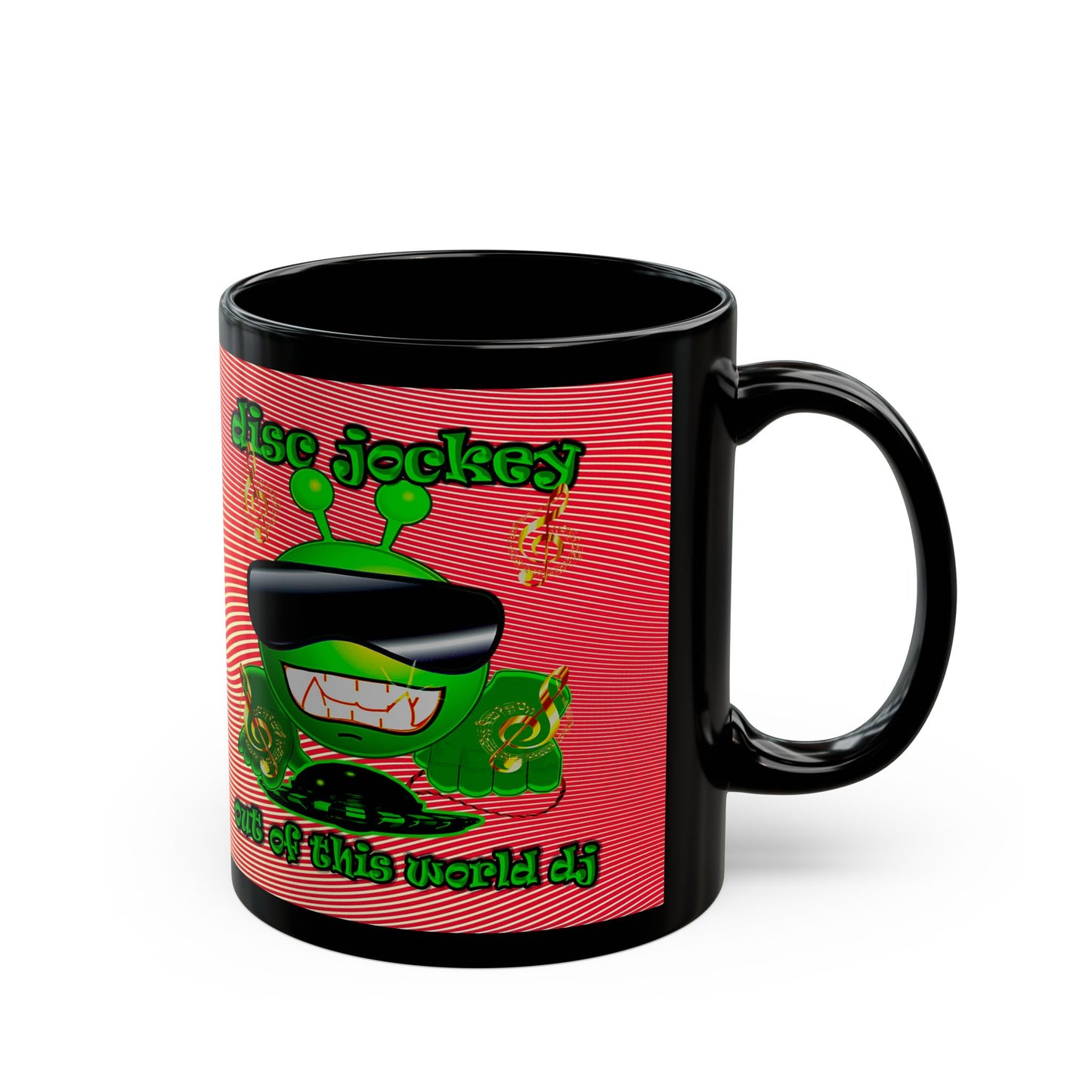 disc jockey - Black Mug (yellow-orange wave)