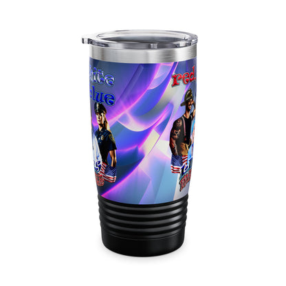 rw&b lives matter - Ringneck Tumbler, 20oz (grey-pink wave)