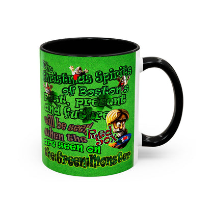 christmas spirits of boston - Accent Mug (green turf)