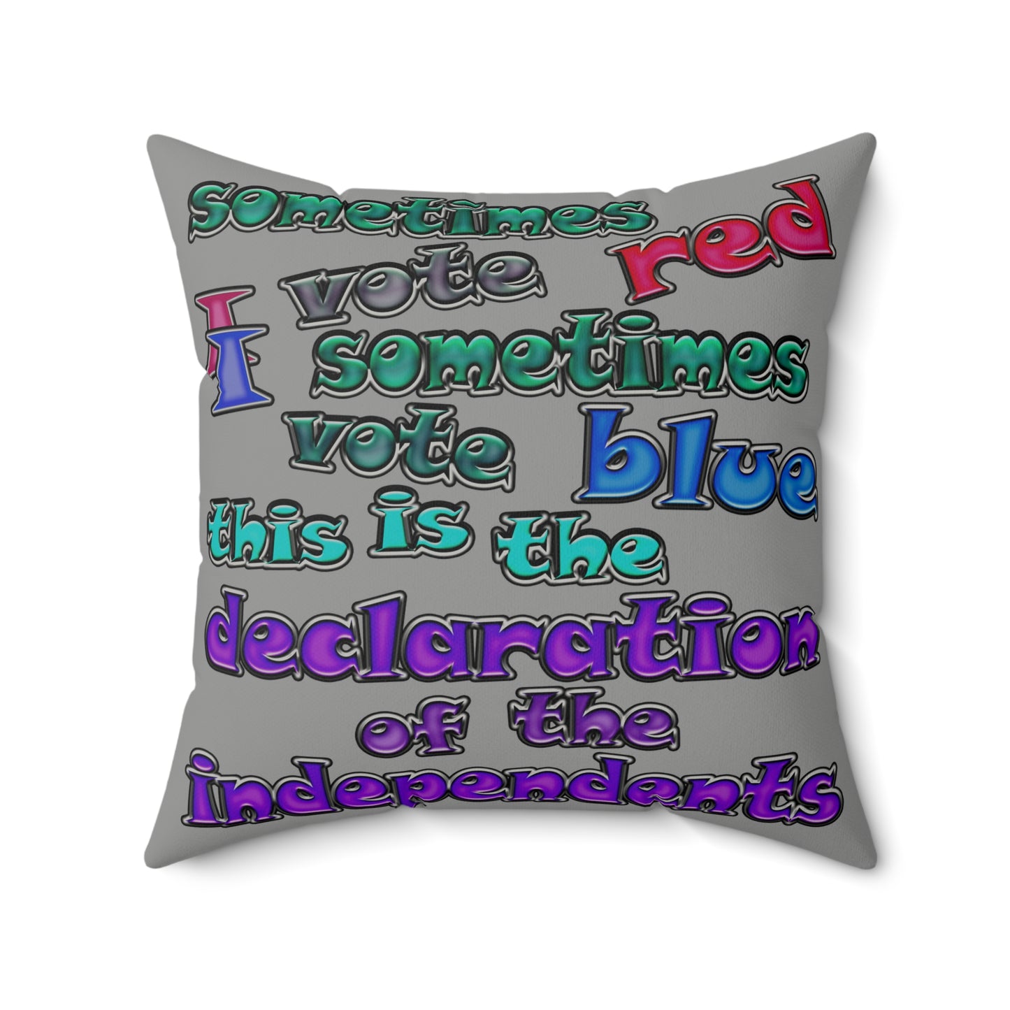 declaration of the independents - Faux Suede Square Pillow - (grey)