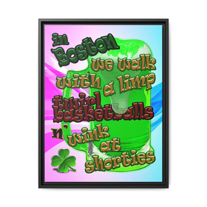 celtics logo - framed canvas art (light blue-pink wave)