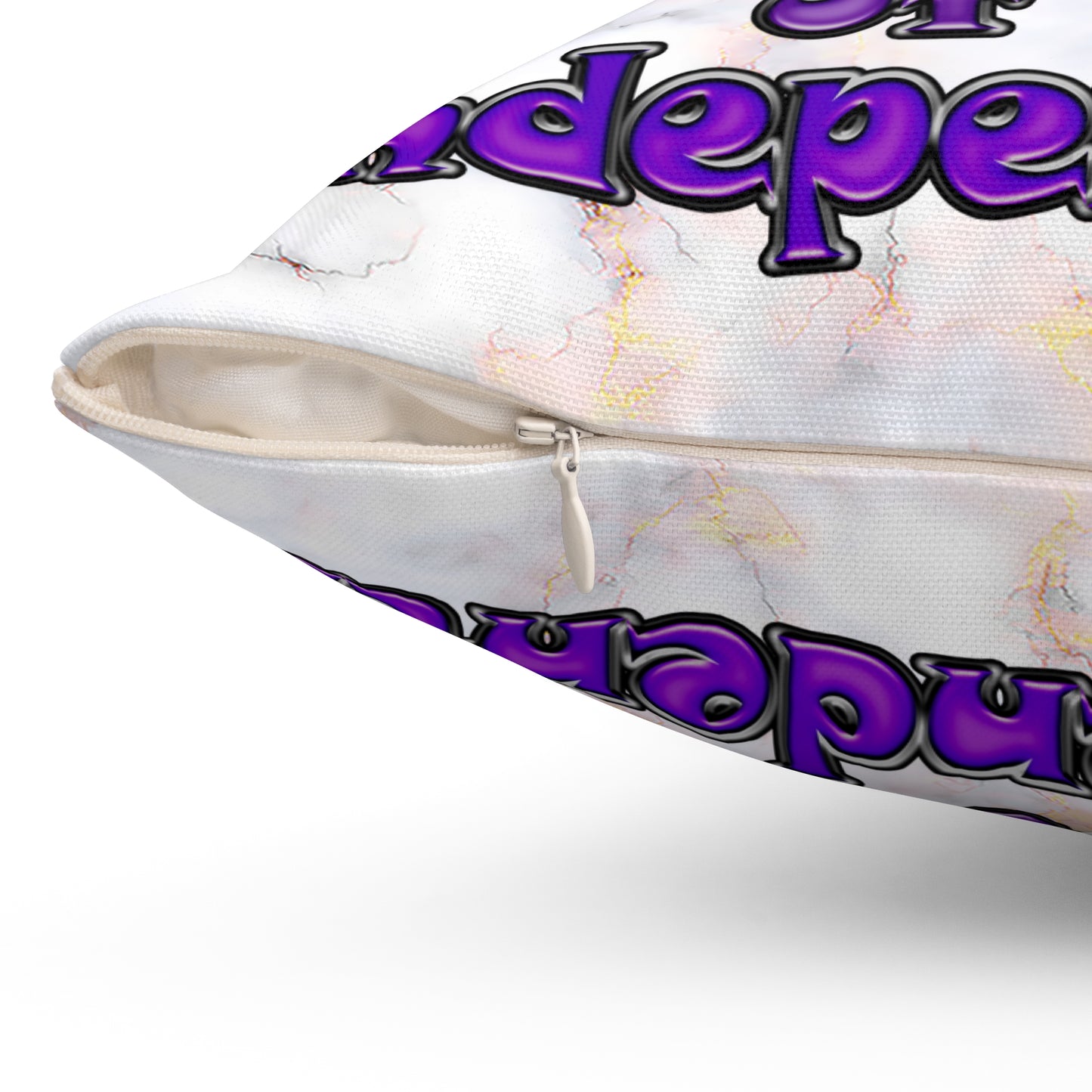 declaration of the independents - Spun Polyester Square Pillow - (white marble)