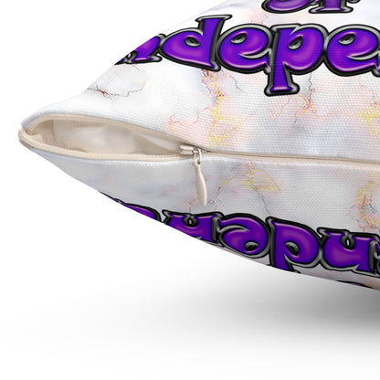 declaration of the independents - Spun Polyester Square Pillow - (white marble)