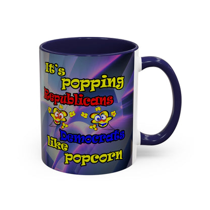 popping like popcorn - Accent Mug (grey-pink wave)