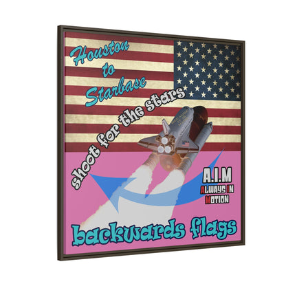 shoot for the stars - framed canvas art (light pink)
