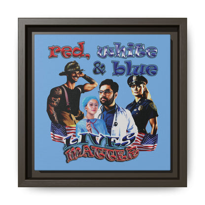 rw&b lives matter - framed canvas art (light blue)