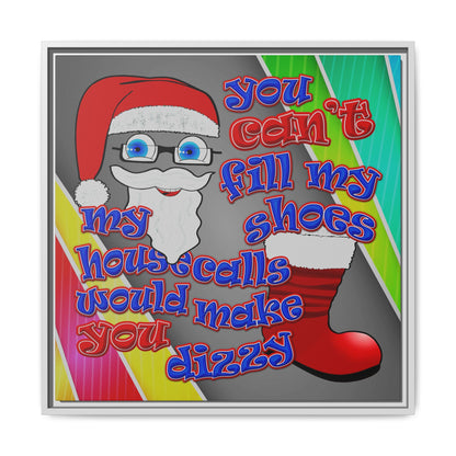 santa's shoes - framed canvas art (rainbow split)