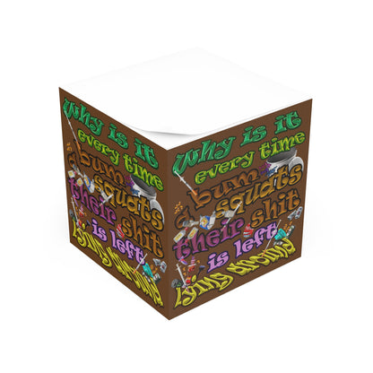 the bum's shit - note cube (brown)