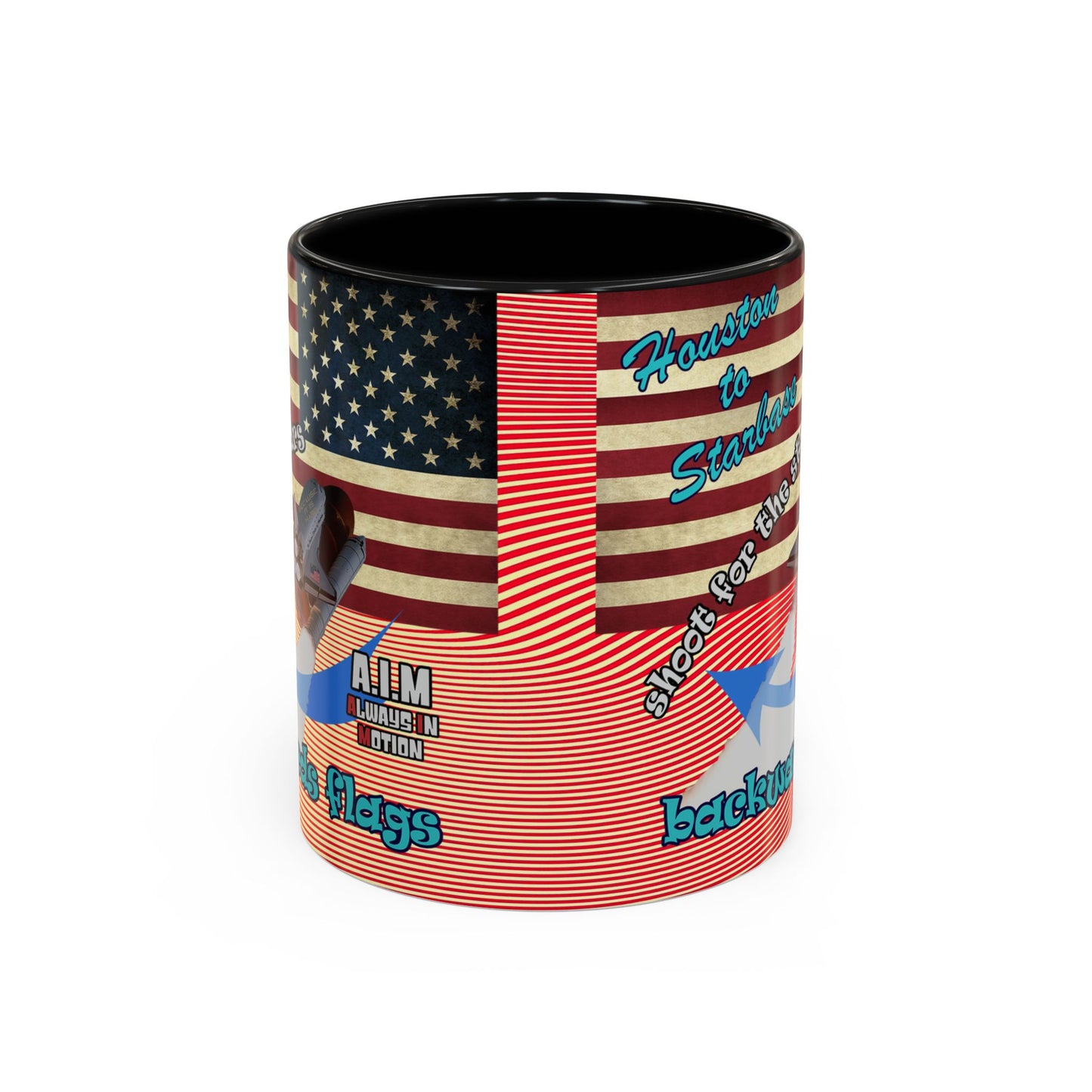 shoot for the stars - Accent Mug (yellow-orange wave)