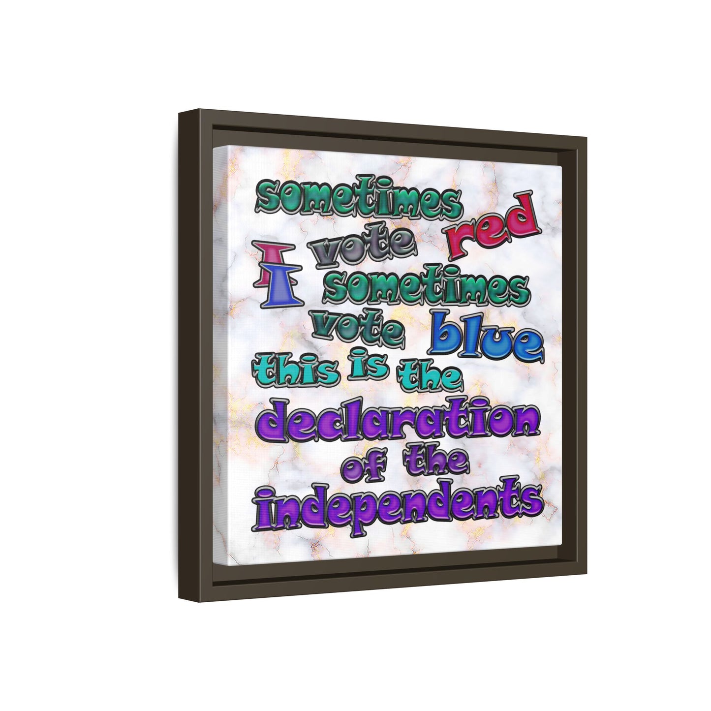 declaration of the independents - framed canvas art (white marble)