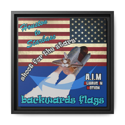 shoot for the stars - framed canvas art (dark blue)