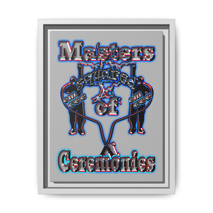 em cee squared - framed canvas art (light grey)
