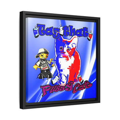 tag that - framed canvas art (blue-white wave)