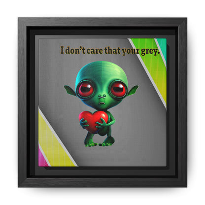 I don't care that your grey - framed canvas art (rainbow split)