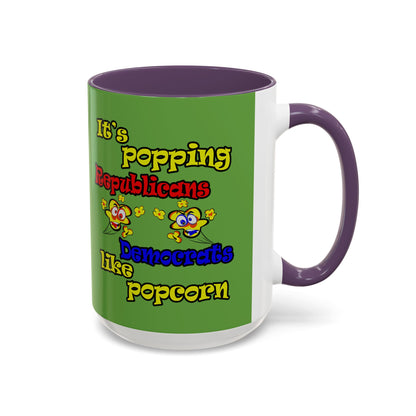 popping like popcorn - Accent Mug (green)