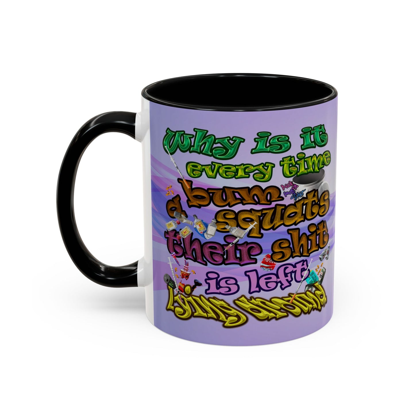 the bum's shit - Accent Mug (light blue-pink wave)