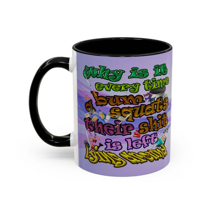 the bum's shit - Accent Mug (light blue-pink wave)