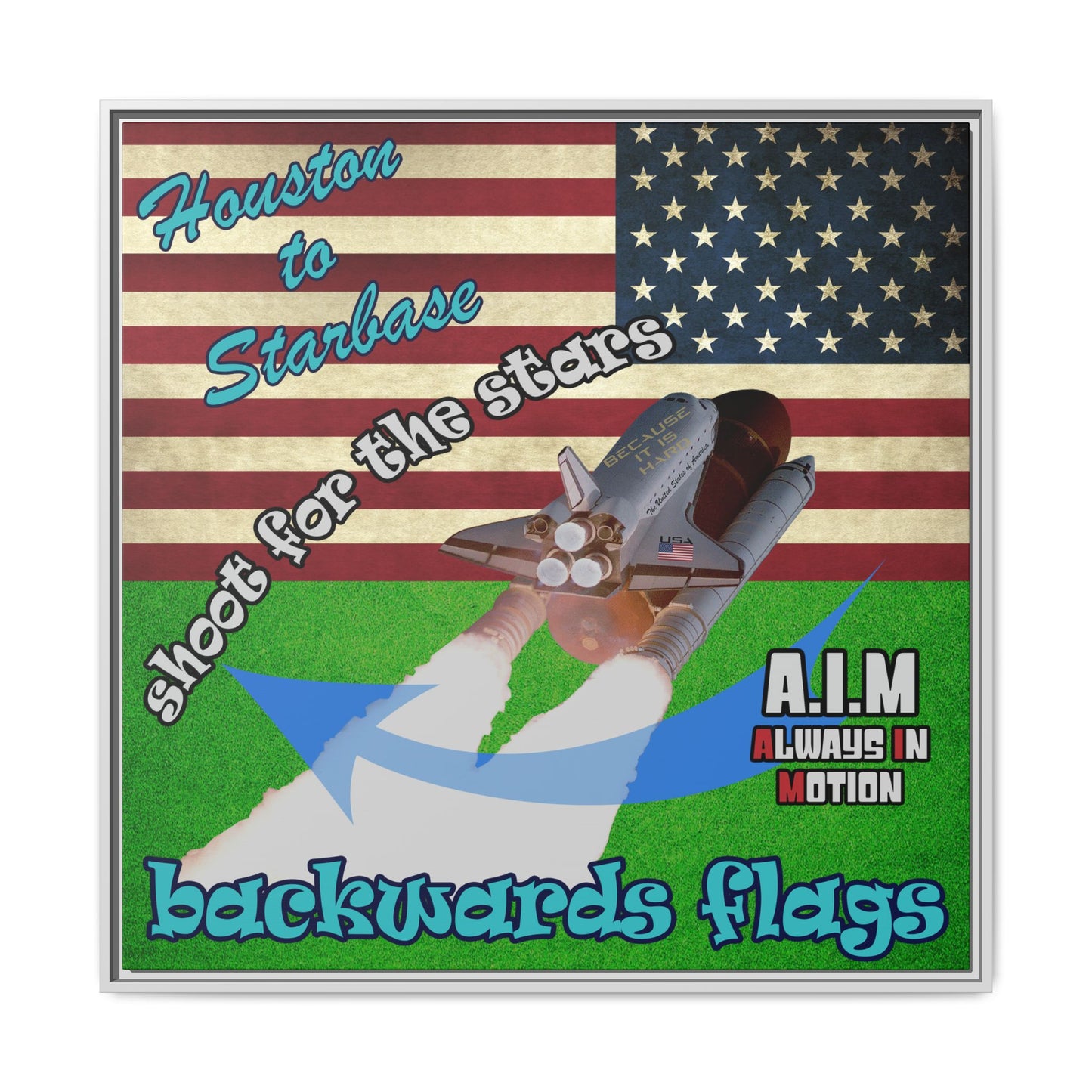 shoot for the stars - framed canvas art (green turf)
