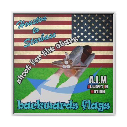 shoot for the stars - framed canvas art (green turf)